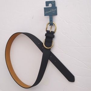 Faux Suede Women's Belt Small Universal Thread Double Gold Buckle